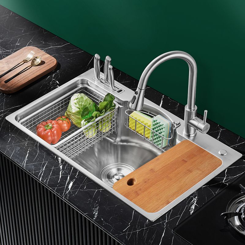 Modern Style Kitchen Sink Dirt Resistant Drop-In Kitchen Sink