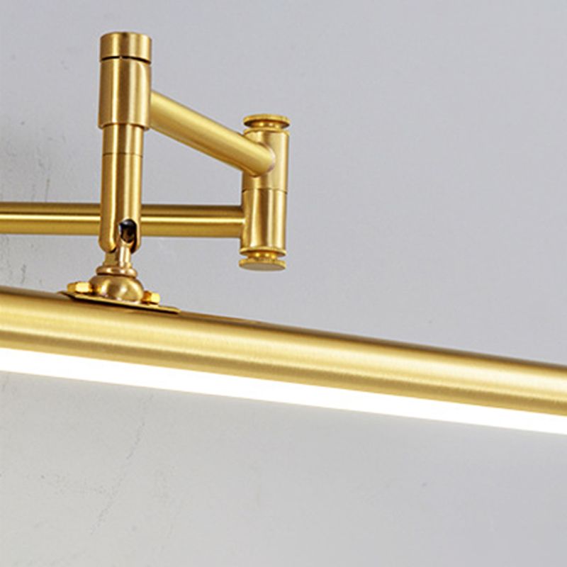 Metal Strip Wall Vanity Light Modern Style 1 Light Vanity Lighting Ideas in Gold