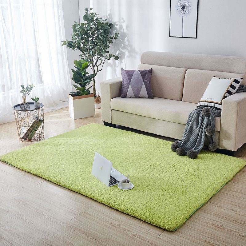 Multi-Colored Plain Rug Synthetics Minimalist Carpet Pet Friendly Anti-Slip Backing Indoor Rug for Living Room