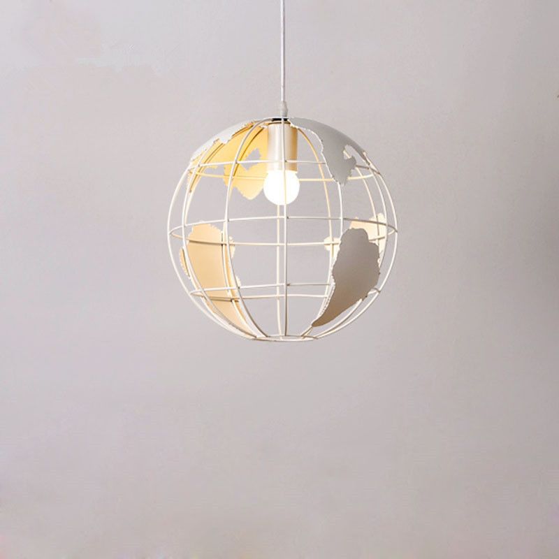 1 Light Globe Hanging Lights Lights Retro Industrial Metal Techo Colgante para barra