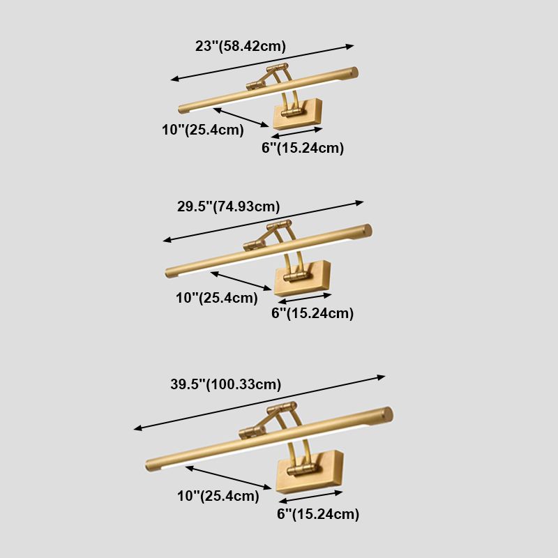 Amerikaans messing ijdelheid licht rechte LED verstelbaar spiegellicht voor badkamer