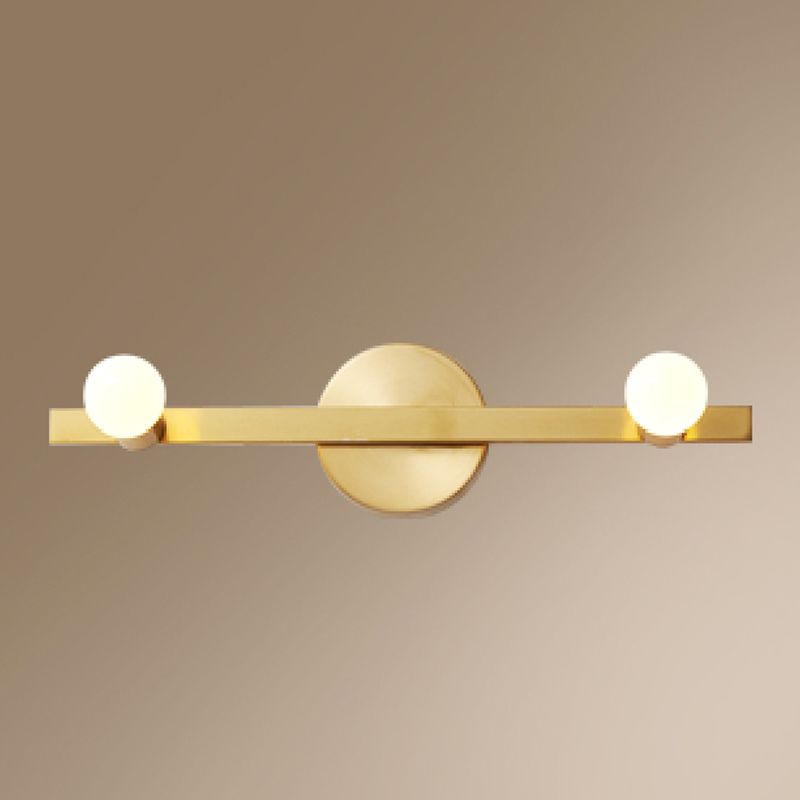 Linear Shape Metal Wall Sconce Modern Multi Lights Mirror Wall Mounted Lighting in Gold