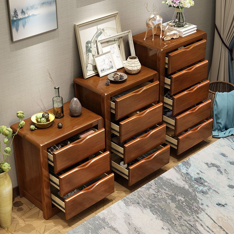 Vertical Rubber Wood Lingerie Chest Traditional Style Storage Chest with 3 / 4 / 5 Drawers