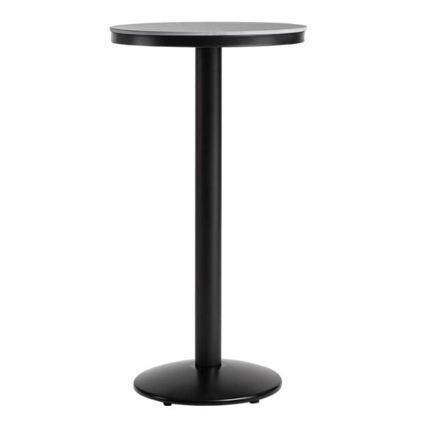 Industrial Style Marble Cocktail Bar Table Black Metal Base Bar Table