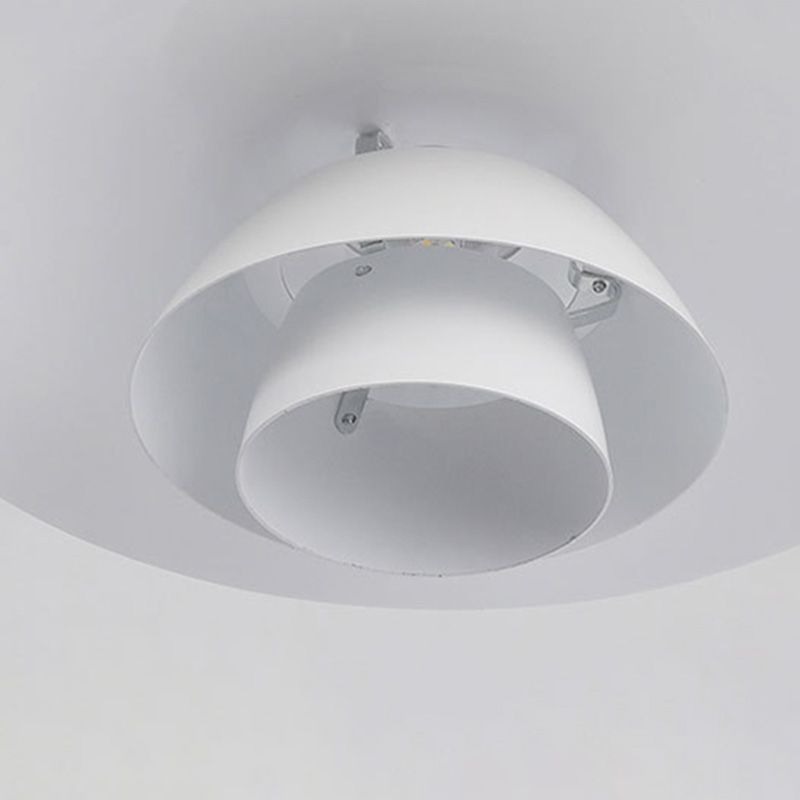 1 bulbe 3 couches Design Kit de lampe suspendue Pendentif en métal blanc moderne pour salle à manger