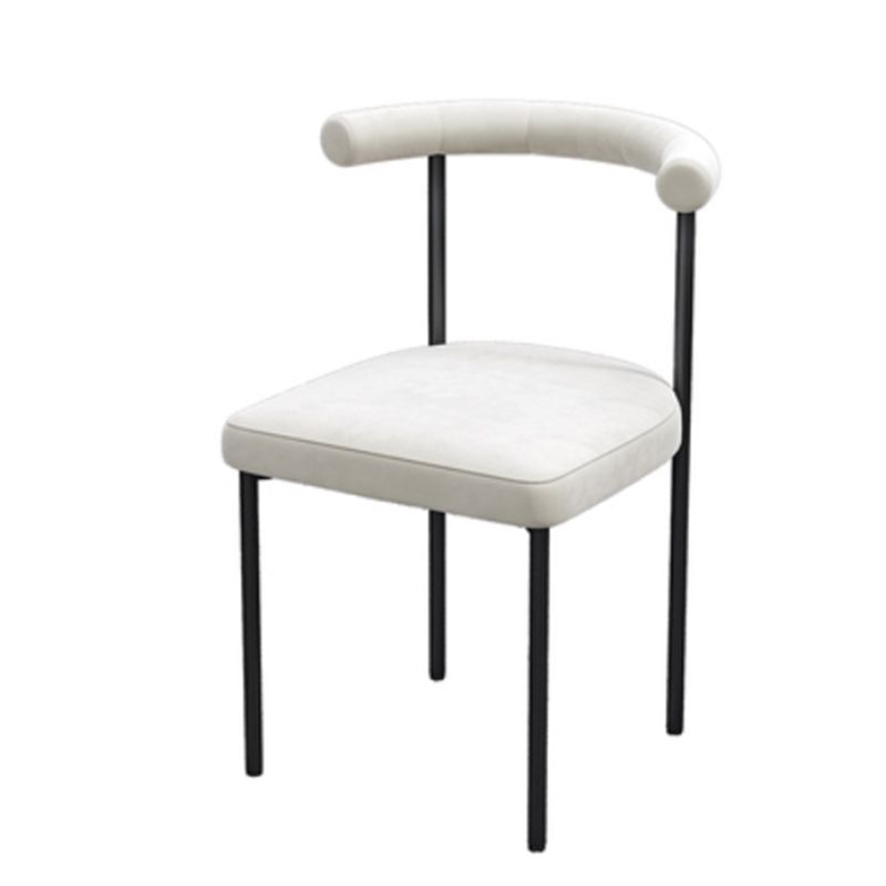 Contemporary Side Chair Upholstered Open Back Chair with Metal Legs