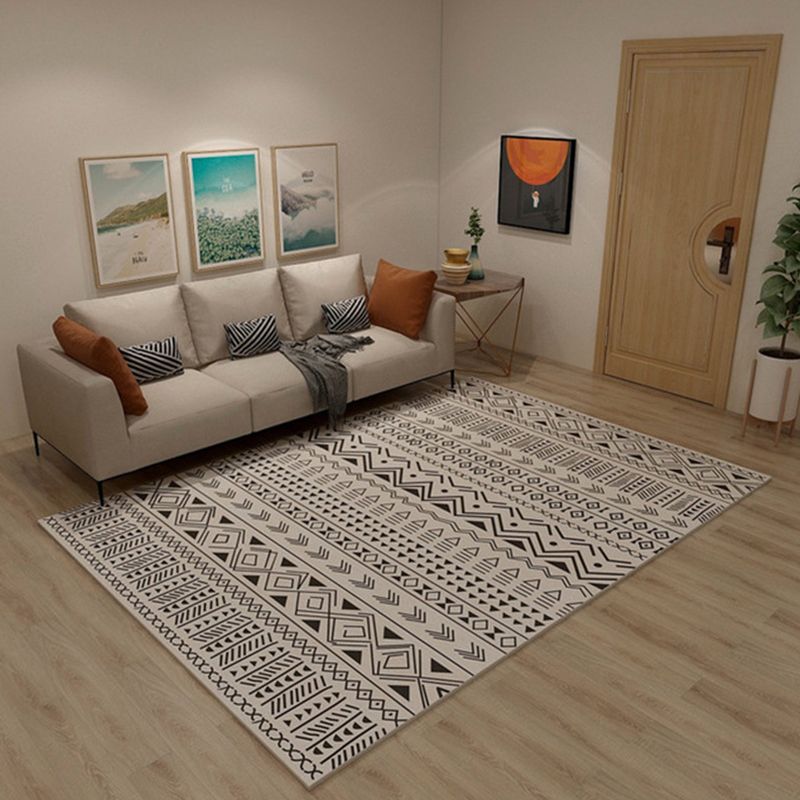 Western Tribal Print Rug Multi Color Synthetics Carpet Machine Washable Non-Slip Backing Stain Resistant Rug for Sitting Room