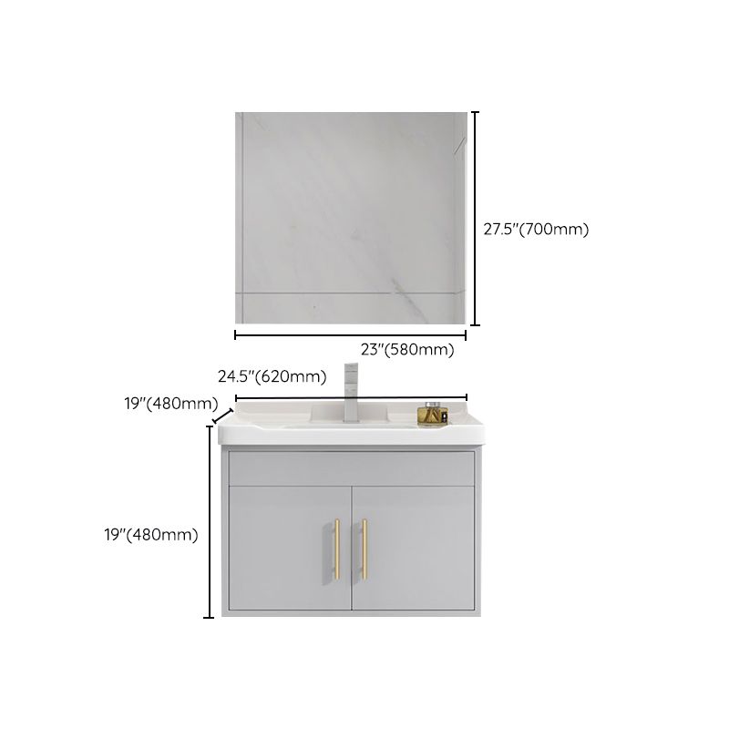 Glam Bathroom Sink Vanity Wall Mount Bathroom Vanity with Mirror