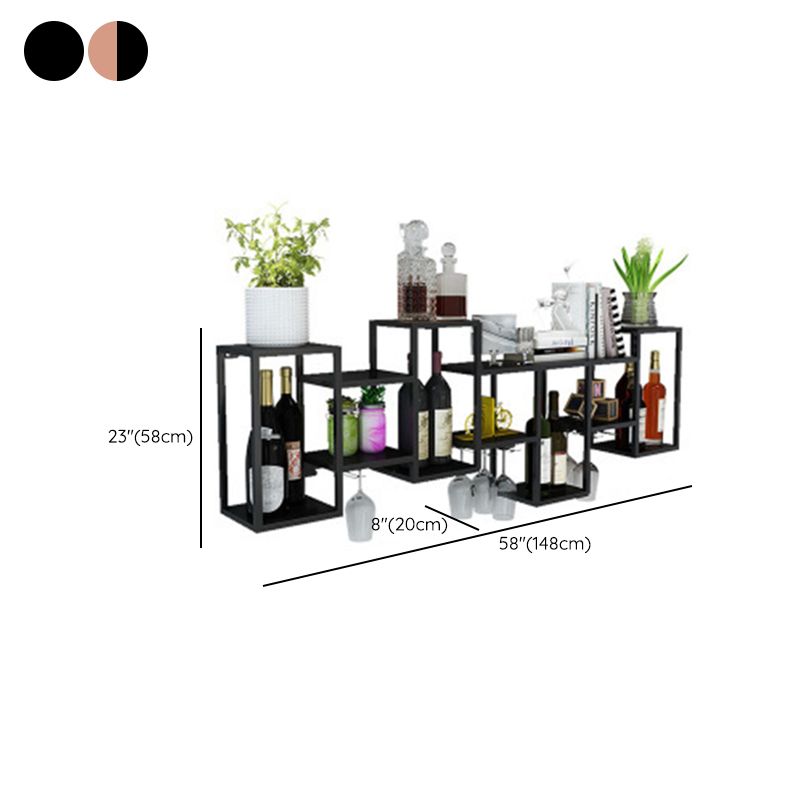 Metal Wall Mounted Wine Bottle & Glass Rack Modern Wine Rack Kit