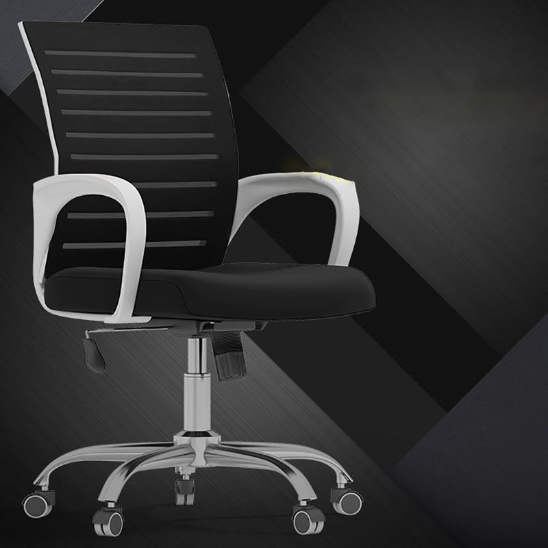 Black Mid Back Office Chair Black Cushion Arm Included Chair