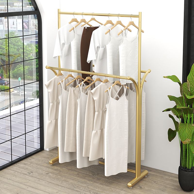 Modern Coat Hanger Metal Framed 3 Hanging Rail Entry Coat Rack