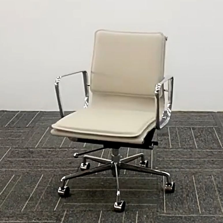 Contemporary Fixed Arms Task Chair White Desk Chair for Office