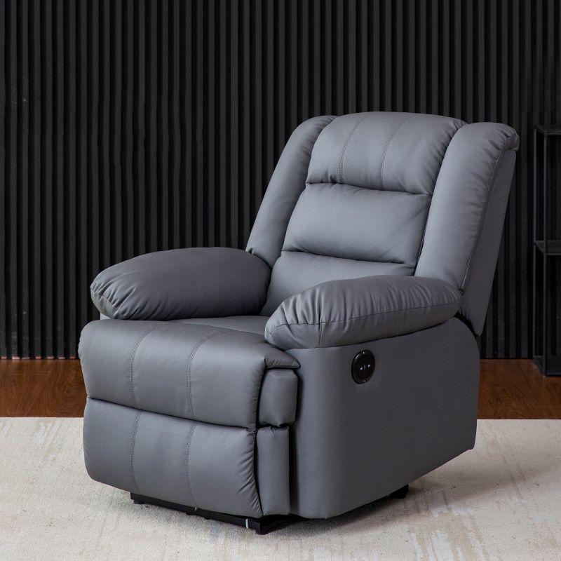 Recliner with Lumbar Metal Frame Standard Recliner Chair with Footrest