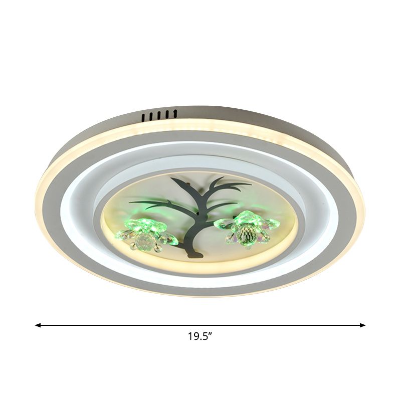 Lámpara de techo empotrada LED blanca, accesorio de iluminación redondo/cuadrado de cristal moderno para dormitorio