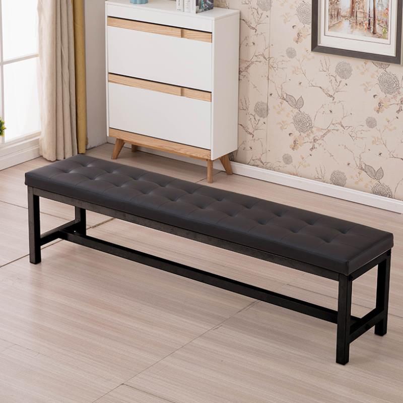 15.6-inch Width Modern Bench Cushioned Metal Solid Color Seating Bench