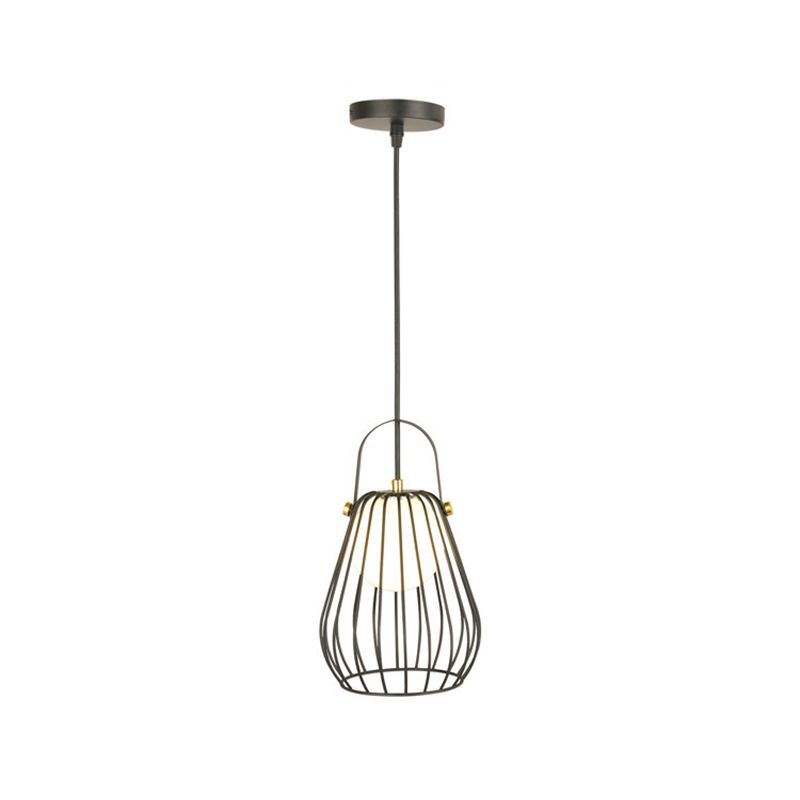 Industrial Pear-Shaped Ceiling Light Single Iron Hanging Pendant Light for Bedroom