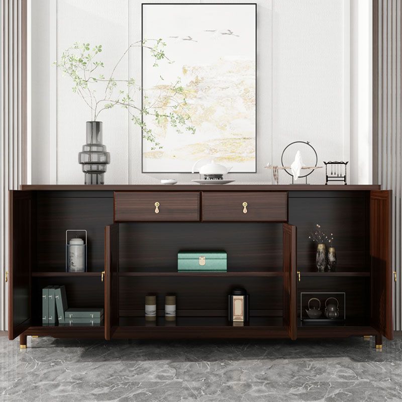 Modernism Wood Sideboard Table 2 Drawers Sideboard with Cabinets for Dining Room