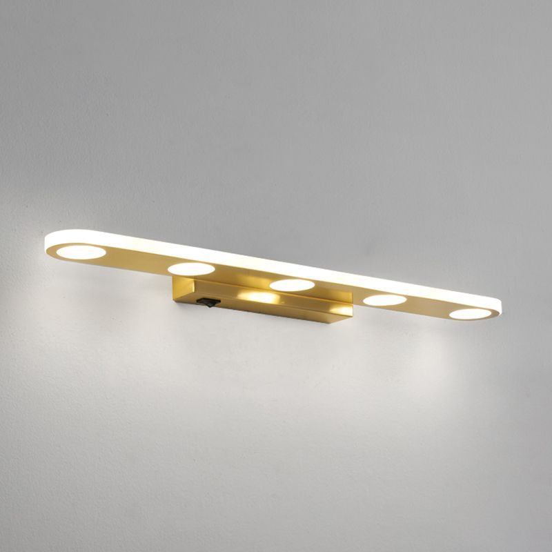 Moderne eenvoudige stijl Alle koper ijdelheid licht ellips vorm led ijdelheid lamp voor doucheruimte