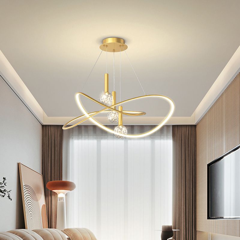 Spherical Shape Metal Pendant Light Fixtures Modern Style 4 Light Hanging Light Fixtures