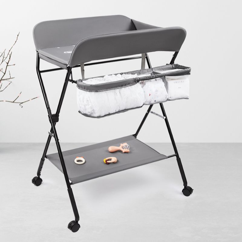 Modern Changing Table Metal Portable Baby Changing Table with  Shelf