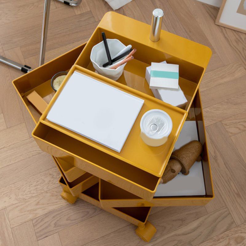 Modern Colored 5 - Drawer Plastic Nightstand Or End Table with Casters