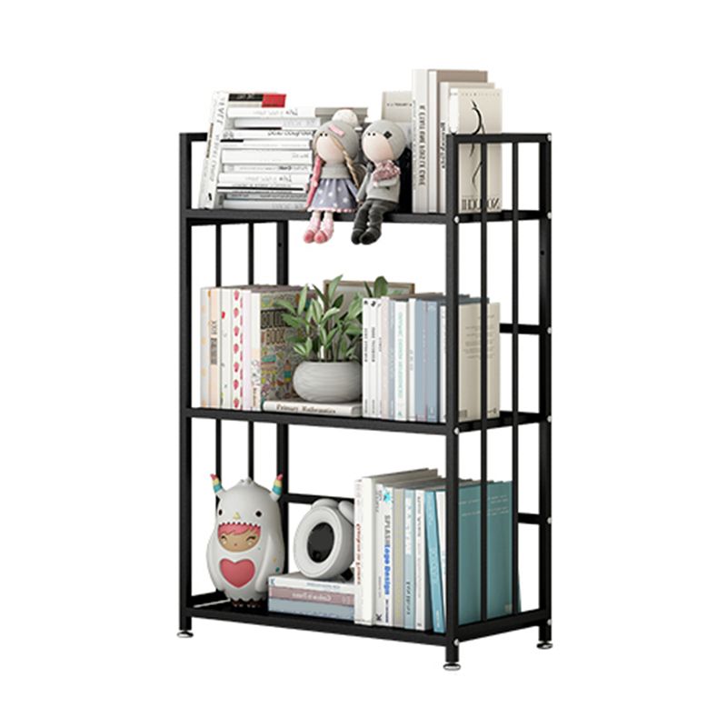 Closed Back Standard Bookshelf Modern Metal Rectangle Shelves Bookcase