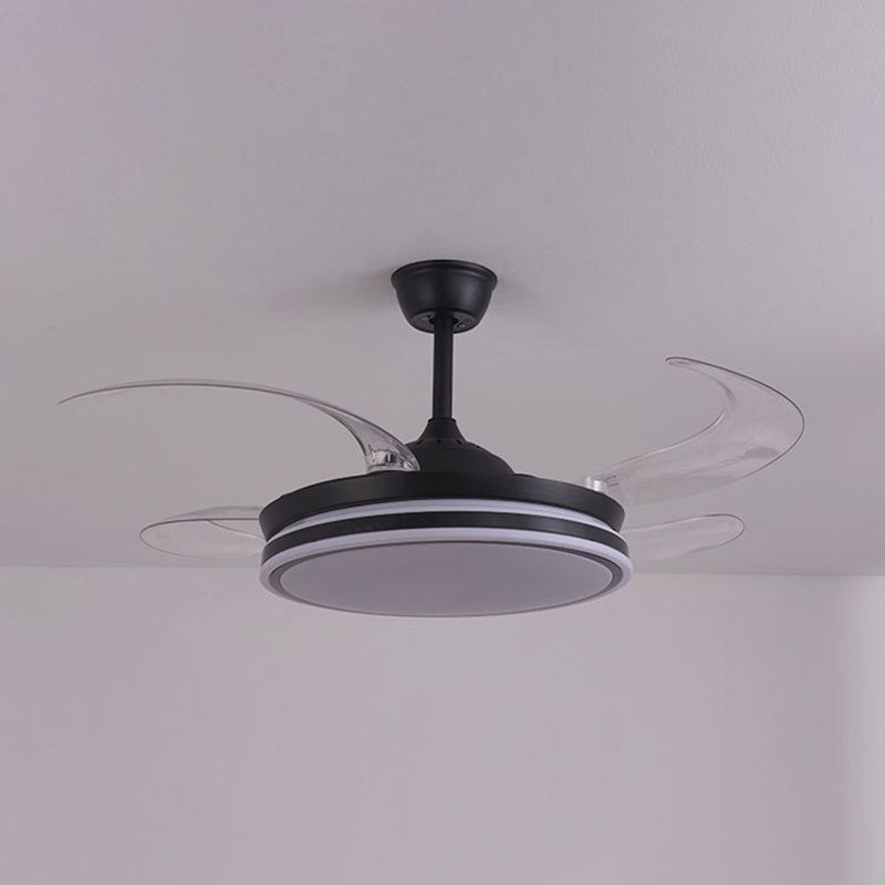 Contemporary Round LED Ceiling Fan Light Minimalism Flush Mount Light for Living Room