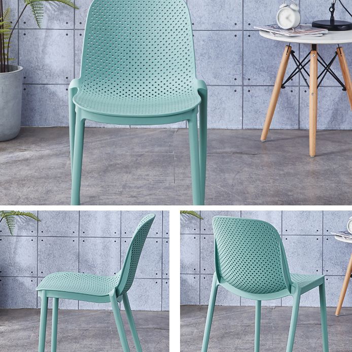 Dining Room Stacking Dining Chair Contemporary Style Plastic Side Chair