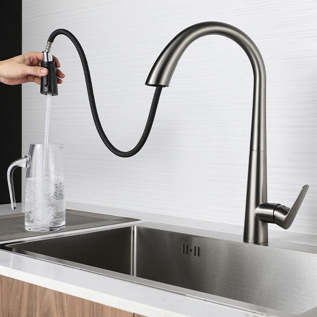 Modern Kitchen Faucet Stainless Steel Single Handle Retractable High Arc Kitchen Faucet