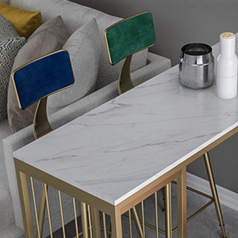 Nordic Glam Rectangle Sintered Stone Table Dining Bar Counter Table for Home