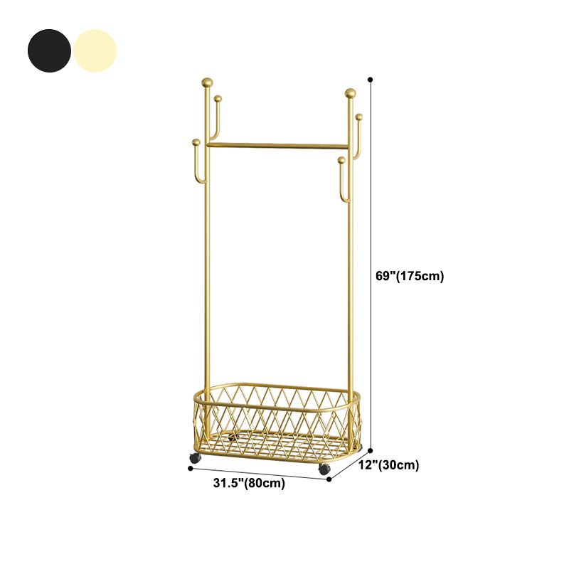 Glam Hall Stand Iron No Distressing Coat Hanger with Storage Shelf