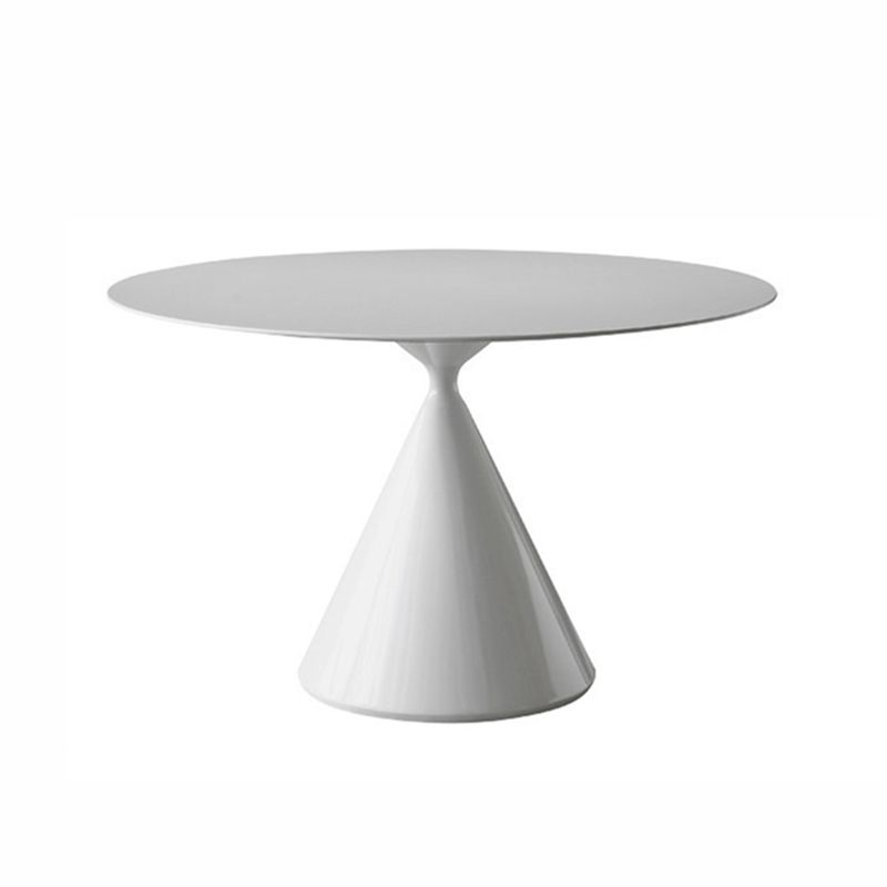 Modern Stone Round Table Matte Finish Pedestal Dining Table for Kitchen