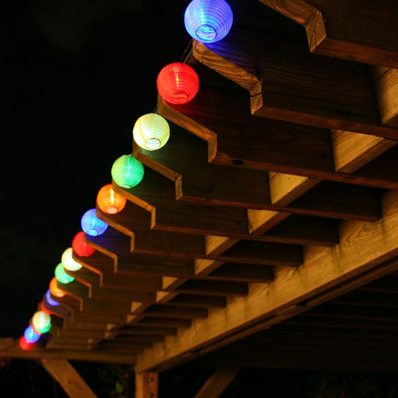 Plastic Lantern String Lamp Decorative LED Festive Lighting for Outdoor