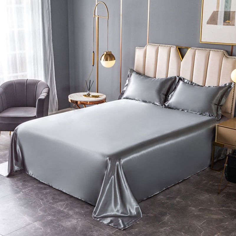 Silk Bed Sheet Set Ultra Soft Elegant Fitted Sheet for Bedroom