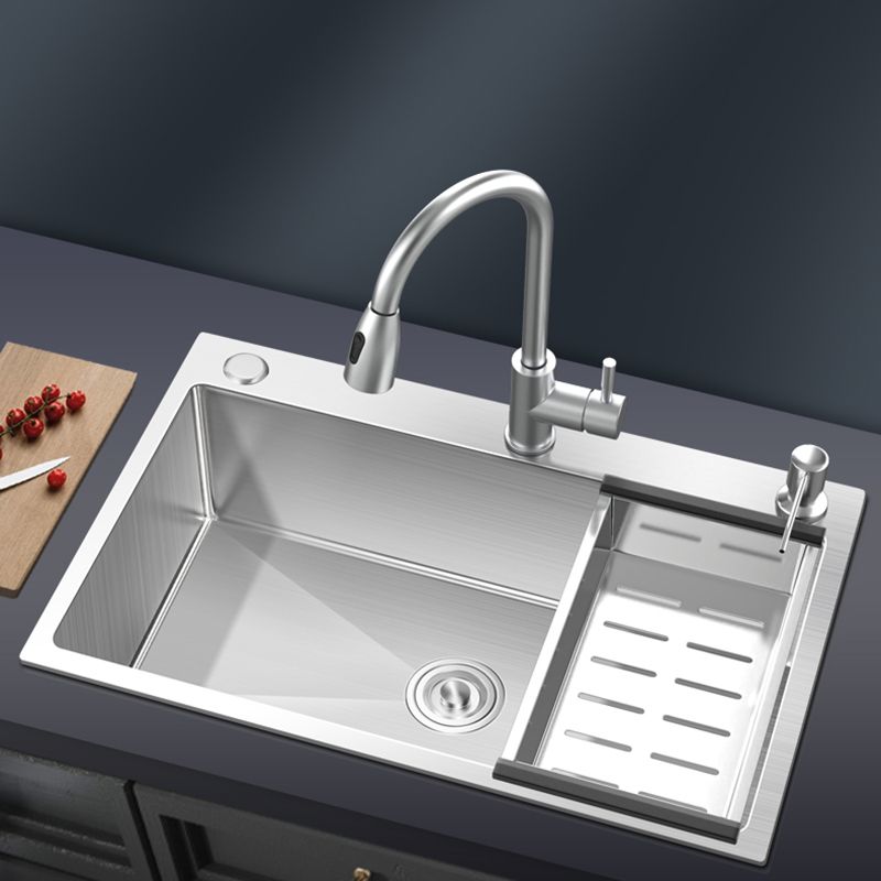 Contemporary Kitchen Sink Stainless Steel Kitchen Sink with Drain Strainer Kit