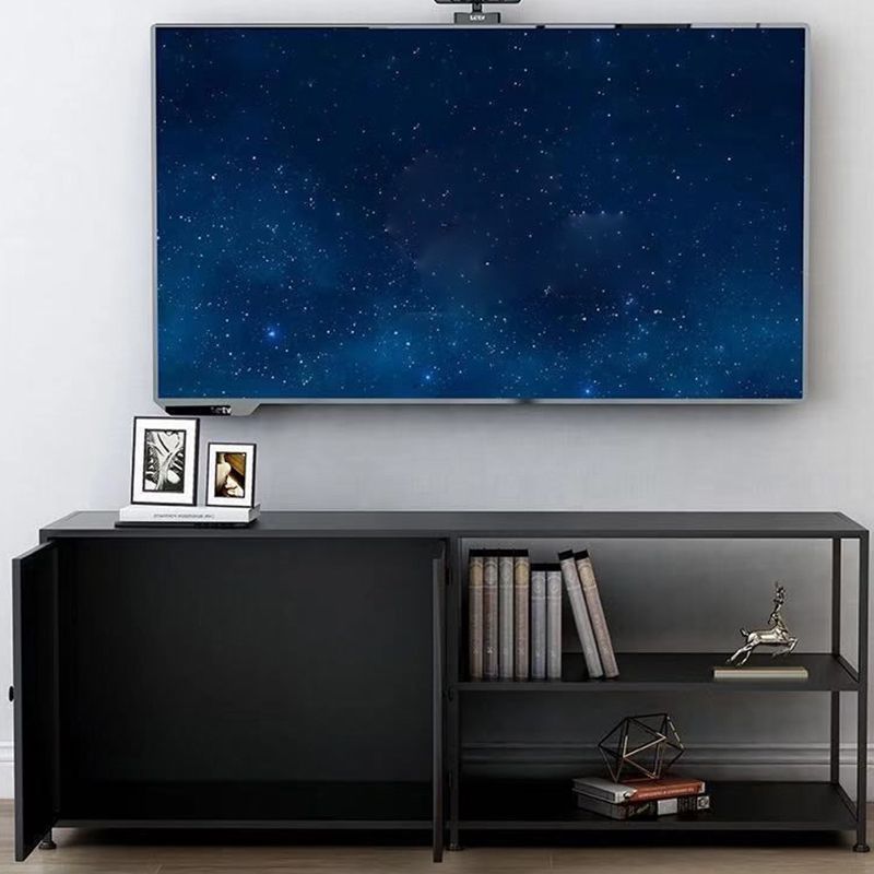 Industrial Style TV Stand Metal TV Console with Open Storage