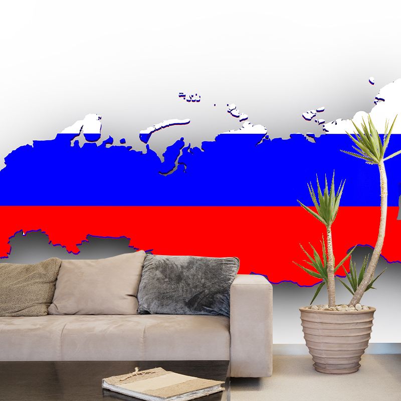 Illustration Wall Mural Map Contemporary Mildew Resistant Flag Wallpaper