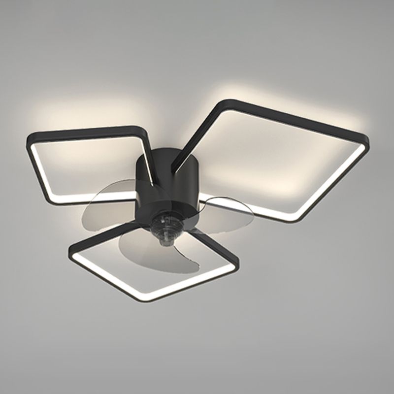 Metal Geometric Ceiling Fans Modern Style Multi Lights Ceiling Fan Lamp Fixture