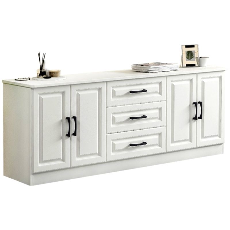 Scandinavian White TV Console Living Room TV Stand with Drawers and Cabinets