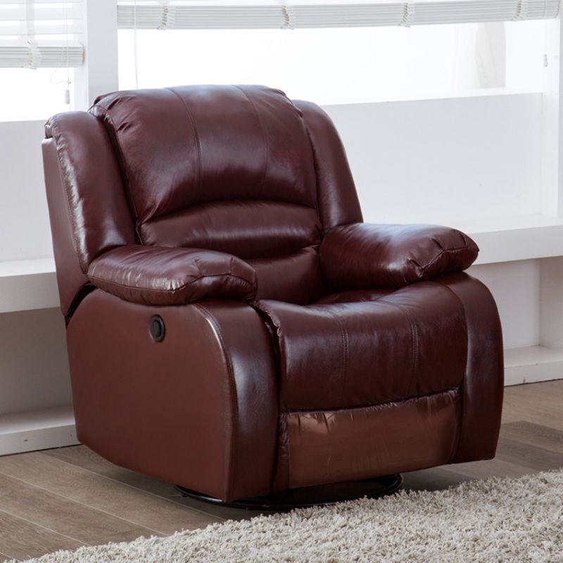 Contemporary Standard Recliner Solid Color Indoor Swivel Base Arm Metal