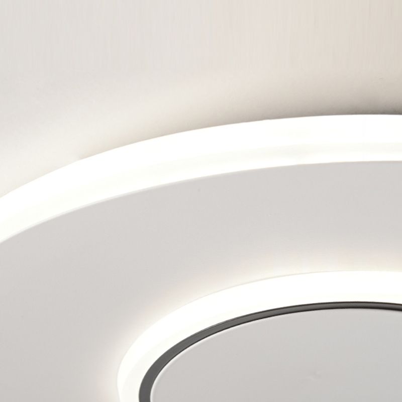 Contemporary Flush Mount Metal LED Ceiling Light Fixture in White for Bedroom