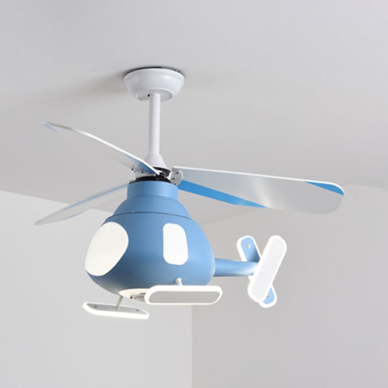 Pendard en forme d'avion en métal Cartoon LED LED Semi Flush Light for Kids Room