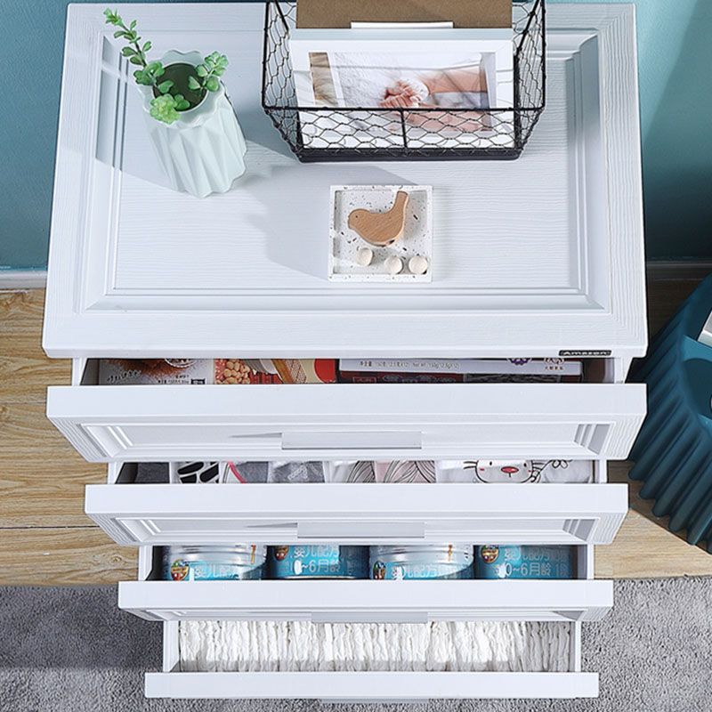 Modern Kids Nightstand Plastic Chest Nursery Dresser with 5 Drawers , 14.82 Inch W