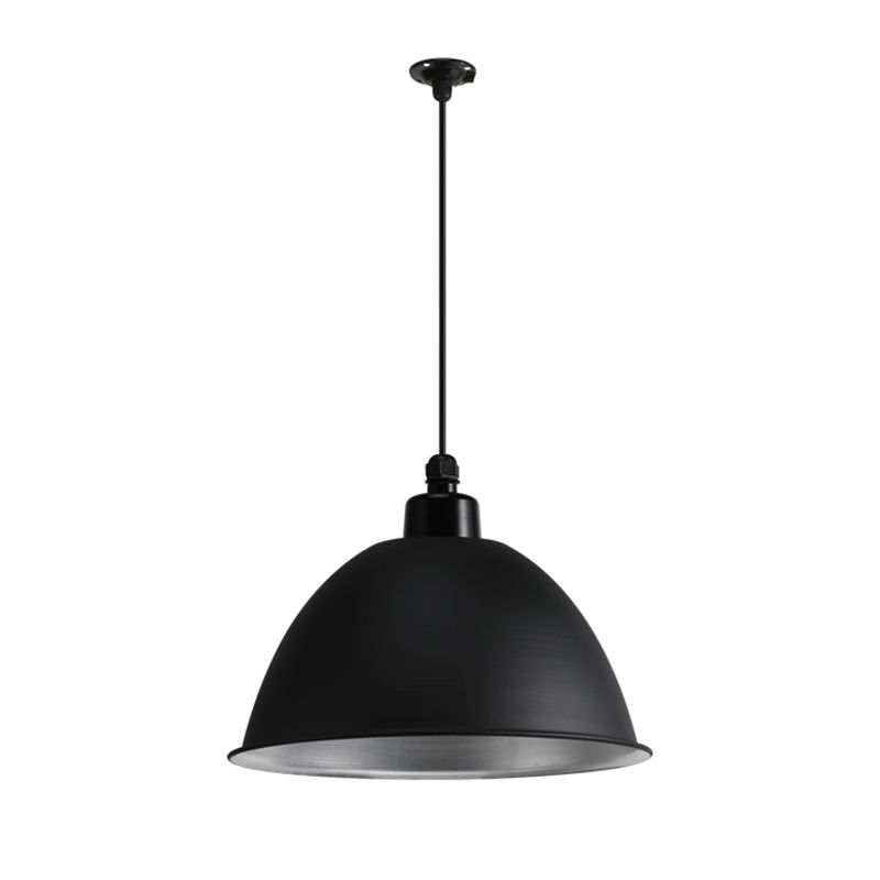 Mat zwart koepelvormige lamp armatuur industrieel metaal 1 lamp doorgang hangend licht