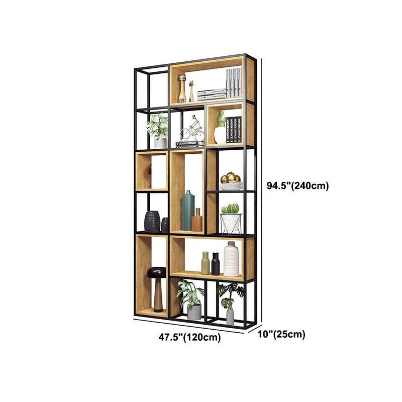 9.84"W Bookcase Industrial Style Open Back Bookcase for Home  Study Room Office