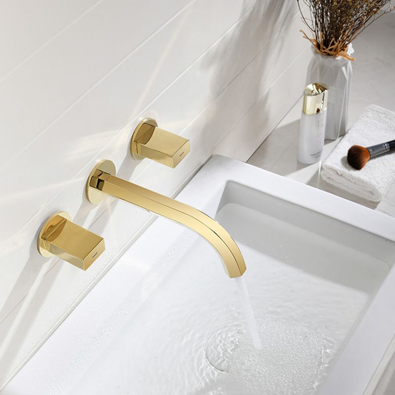 Light Luxury Wall Mounted Bathroom Faucet Double Handles Vessel Faucet