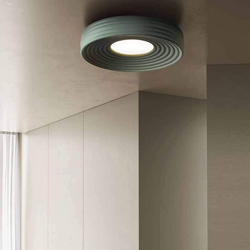 Modern Ceiling Light LED Round Ceiling Mount Light with Metal Shade for Bedroom