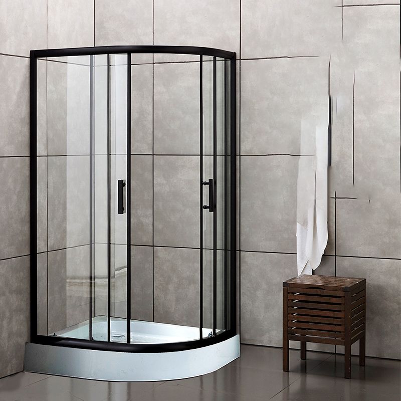 Contemporary Shower Stall Semicircle Metal Framed Shower Stall