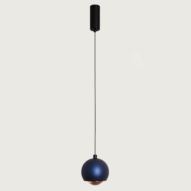 Postmodern Aluminum Pendant Light Globe 4" Wide LED Hanging Pendant for Bedroom