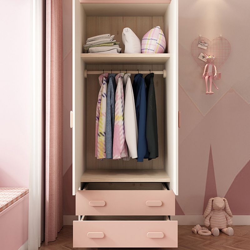 Wooden Kids Closet Modern Style Wardrobe Closet with Garment Rod